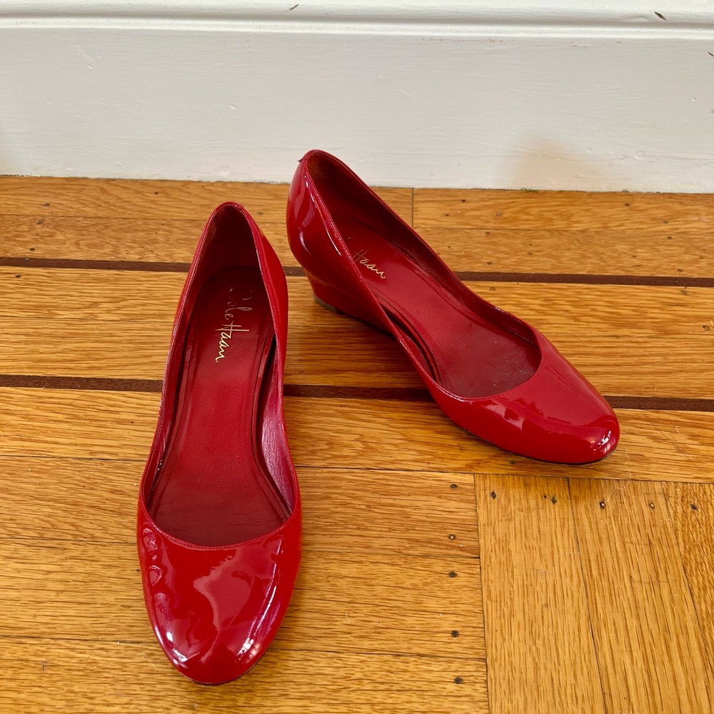 Size 7B Cole Haan patent leather wedges, Nike Air (EUC)